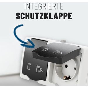 Produktbild für Steckdose Greate Feuchtraum, IP44, Aufputz