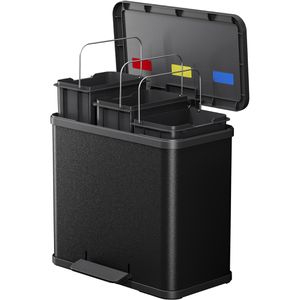 Produktbild für Mülleimer Hailo Öko trio Plus L, schwarz