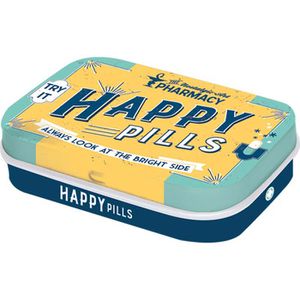 Nostalgic-Art Kräuterbonbons Happy Pills, Pfefferminz-Pastillen, zuckerfrei, 15g