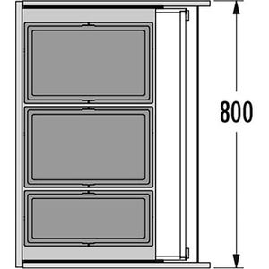 Produktbild für Einbaumülleimer Hailo AS Triple XL 800, 3631881