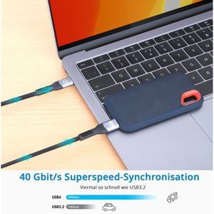 Produktbild für Ladekabel Manhattan 356374 Thunderbolt 4, schwarz, 1 m