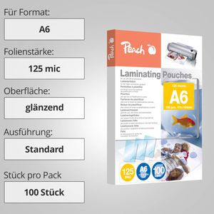 Produktbild für Laminierfolien Peach PP525-04 DIN A6