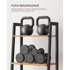 Produktbild für Bücherregal Vasagle LLS044B05, schwarz / honig-braun