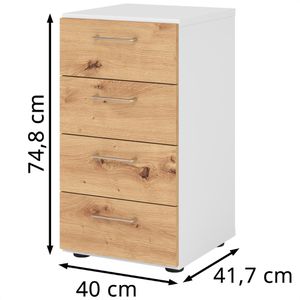 Produktbild für Kommode Hammerbacher Serie 9 Advanced, asteiche / weiß