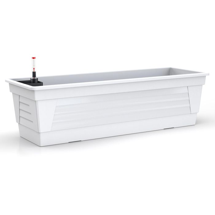 Plastard Milano 100 Blumenkasten, wei, 100 x 21 x 17cm, aus Kunststoff,  mit Wasserspeiche  Bttcher AG