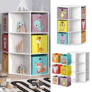 Produktbild für Bücherregal Vicco Luigi, weiß, mit 6 Faltboxen