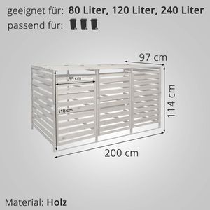 Produktbild für Mülltonnenbox Mendler HWC-H62, Holz
