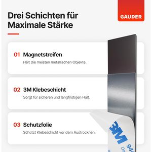 Produktbild für Magnetschilder Gauder MTS-150x25x2-3M-10pcs