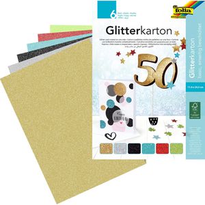 Fotokarton Folia Glitterkarton Basic 17,4 x 24,5 cm