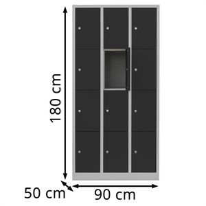 Produktbild für Schließfachschrank Lüllmann 520438, anthrazit