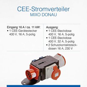 Produktbild für CEE-Stromverteiler as-Schwabe Mixo Donau, mobil, für außen