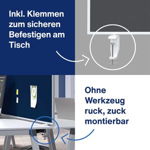 Produktbild für Tischtrennwand Magnetoplan VarioPin, 1108004, türkis
