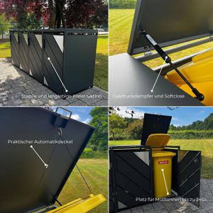 Produktbild für Mülltonnenbox Metzler MMB-7-1X, Metall