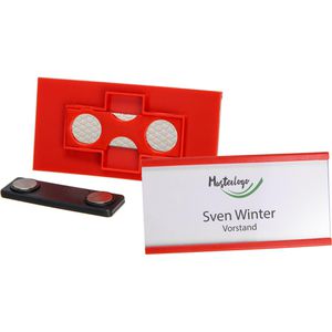 Böttcher-AG Namensschilder Business, 74 x 34 mm, mit Magnet, rot, 10 Stück , 10 Stück
