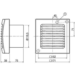 Produktbild für Badlüfter Maico ECA 120, 0084.0006, Ø 120 mm