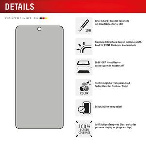 Produktbild für Displayschutzfolie Displex Privacy Glass, 10H