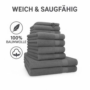 Produktbild für Handtuch Betz Premium Set, anthrazit, 470 g/m²