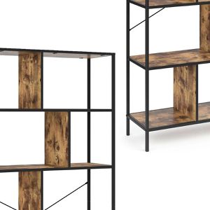 Produktbild für Bücherregal Vicco Fyrk, schwarz / dunkelbraun