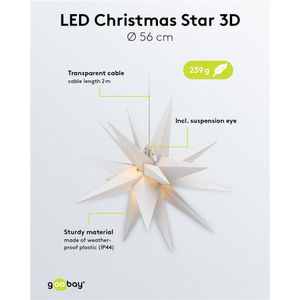 Produktbild für Weihnachtsstern Goobay 64788, weiß, innen + außen