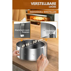 Produktbild für Tortenring 4smile Premium, backofenfest, aus Edelstahl