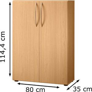 Produktbild für Aktenschrank Hammerbacher Basic 4550, aus Holz