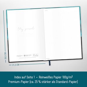 Produktbild für Notizbuch paper&amp;you Shiny Teal, 8213-3, Karton Softcover