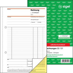 Rechnungsbuch Sigel SD131, A5, nummeriert