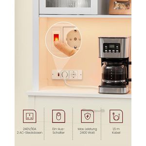 Produktbild für Küchenschrank Vasagle BBK363W21V2, weiß, (BxH) 80 x 180 cm