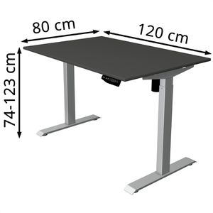 Produktbild für Schreibtisch Kerkmann Move 1, anthrazit / silber