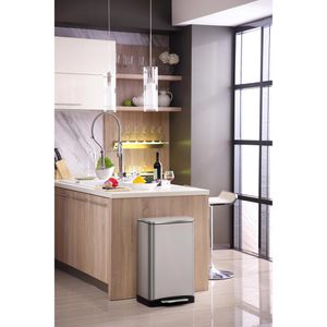 Produktbild für Mülleimer EKO E-Cube, VB 926840, matt silber