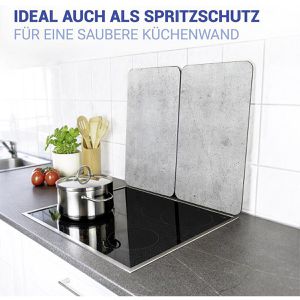 Produktbild für Herdabdeckplatte Wenko Betonoptik, aus Sicherheitsglas