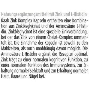 Produktbild für Zink Raab-Vitalfood Komplex, 60 Kapseln