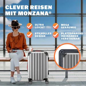 Produktbild für Koffer Monzana Baseline, silber, 3-teilig