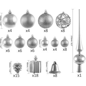 Produktbild für Weihnachtskugeln BRUBAKER 8000.14, silber