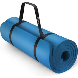 Produktbild für Yogamatte Tresko mit Tragegurt, blau, 1,5 cm stark