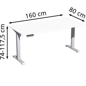 Produktbild für Schreibtisch Geramöbel Elevate Home, weiß / silber