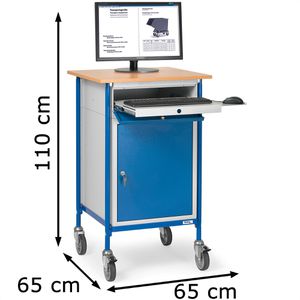 Produktbild für Computerschrank Fetra 5839, lichtgrau / blau