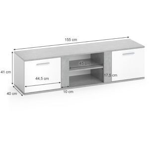 Produktbild für Lowboard Vicco Novelli, aus Holz, beton / weiß