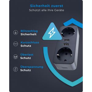 Produktbild für Steckdosenadapter Voomy Split X2, schwarz