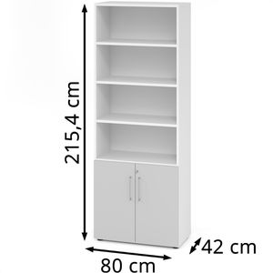 Produktbild für Kombischrank Hammerbacher Serie 9 Advanced, lichtgrau / weiß