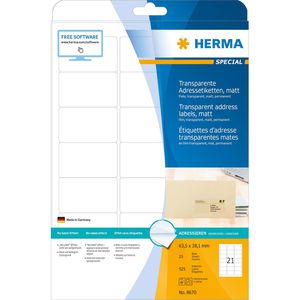 Produktbild für Adressetiketten Herma 8670 Special, transparent