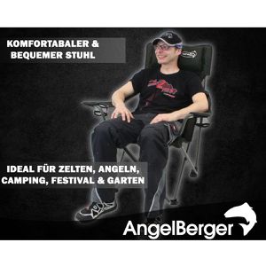 Produktbild für Campingstuhl Angel-Berger Luxus 180-00001, grün, bis 150 kg