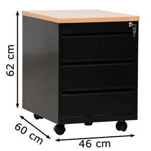 Produktbild für Rollcontainer G-Office MPG/3.6, aus Metall, schwarz