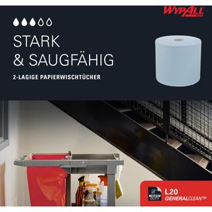 Produktbild für Putztuchrolle Wypall L20, 7300, Airflex-Technologie, blau