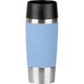 Isolierbecher Emsa Travel Mug Waves N2010700 360ml hält 4h warm, Edelstahl doppelwandig, puder-blau