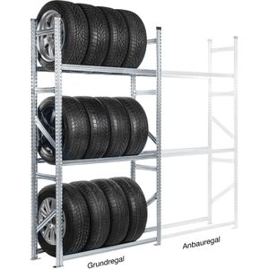 Produktbild für Reifenregal GEWE 3220412RRG3, silber, für 12 Reifen