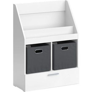 Bücherregal Vicco Luigi, weiß, mit 2 Faltboxen