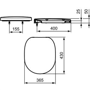 Produktbild für WC-Sitz Ideal-Standard Connect E712701, oval, aus Duroplast