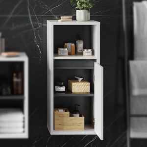 Produktbild für Bad-Hängeschrank Vicco Viola, weiß / grau