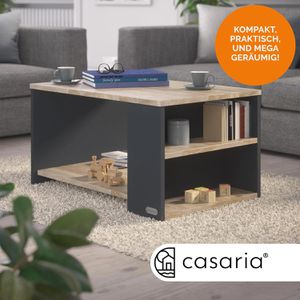 Produktbild für Couchtisch CASARIA Santa Cruz, aus Holz, eiche / anthrazit